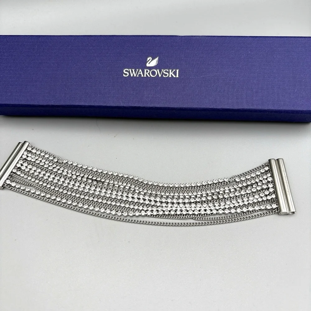 NEW Swarovski Bracelet Multi Strand Glam Rhodium Plated 7